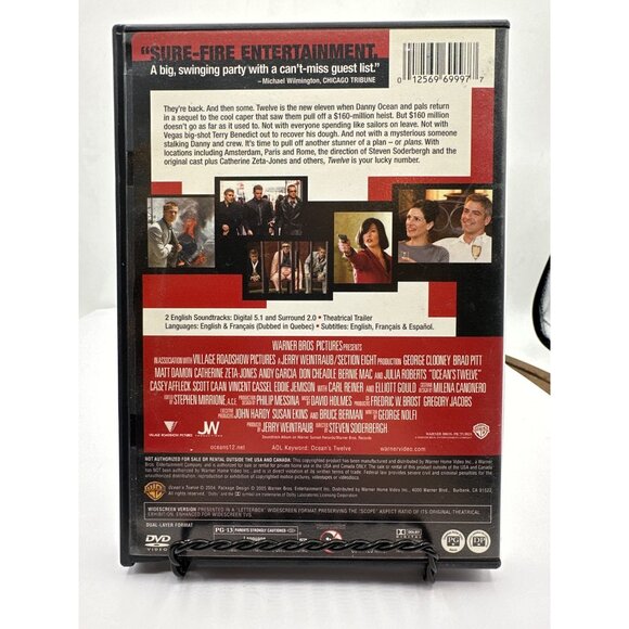 Ocean's Twelve DVD George Clooney Brad Pitt Matt Damon Julia Roberts Andy Garcia - Picture 2 of 4